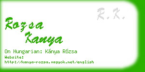 rozsa kanya business card